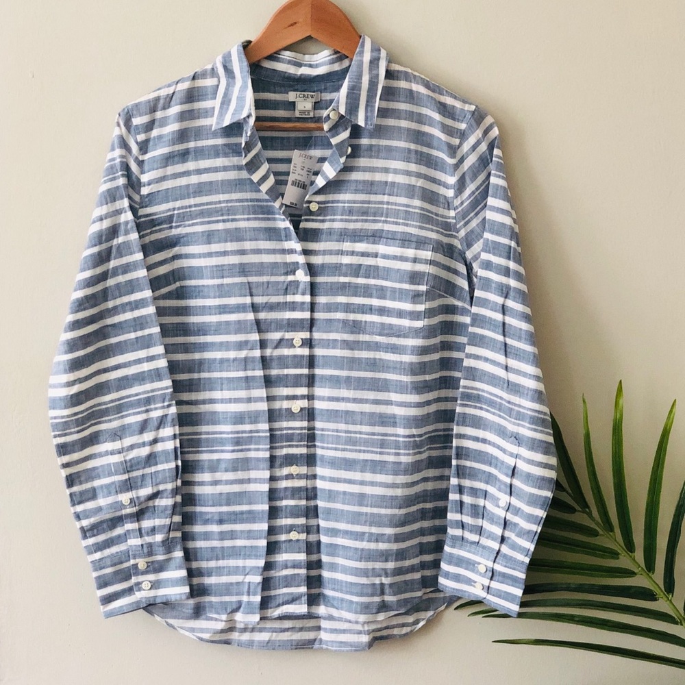 NWT J. Crew Striped Button Down Shirt